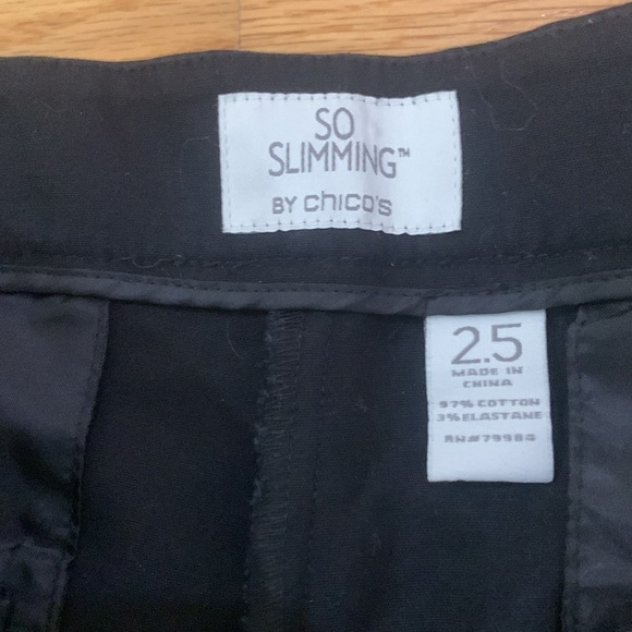 Chico’s so slimming by Chico’s Black stretch cuffed capris Sz 2.5/L - Picture 5 of 8